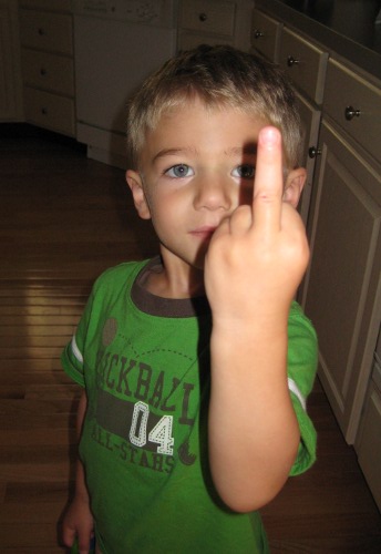 Kid Giving The Finger